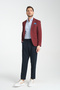 Baselna Men's Burgundy Stretch Lycra Fabric Fully Lined Slim Fit Mono Collar Slim Fit Blazer Jacket - 7