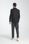 Alfredo Men's Black Mono Neck Linen Print Slim Fit Sports Blazer Jacket - 7