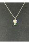 Bijuterikolik Women Steel Flower Silver Grey Color Covered with Stones Flower Necklace 00011