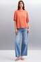 Jemmy Women's 100% Organic Cotton Relaxed Fit Slit Round Neck Brick Color T-Shirt - 2