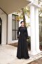 Ankanoor Black Hidden Placket Bias Abaya Sleeve Ferace Anka 2518206
