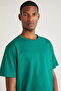 Astons Men's Relaxed 100% Organic Cotton Thick Single Jersey Woven Green T-Shirt - 2
