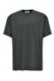 Jett Men's Oversize Fit 100% Organic Cotton Thick Textured Crew Neck Dark Green T-Shirt - 6