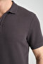 Waffle Men's Regular Fit Polo Neck T-Shirt 100% Cotton Poloyaka-Button - 4