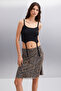 Inert Women's Leopard Print Slim Fit Lined Leopard Print Skirt - 6