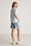 Jemmy Women's Basic Single Jersey Woven Relaxed 100% Organic Cotton Light Blue T-Shirt - 5