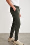 Cristian Men's Technical Fabric Green Sweatpants with Elastic Waist and Stopper Detail - 4