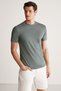 Chad Men's Slim Fit Ultra Stretchy Short Sleeve Round Neck Green T-Shirt