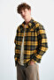 Allenı Men's Cotton Shirt Collar Relaxed Lumberjack Saffron Yellow Shirt - 5