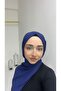 Navy Blue Medina Silk Shawl Solid Color Width 73 cm Length 1.93 73X1.93 - 3