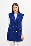 3016A Button Detail Boucle Vest Cobalt blue - 8