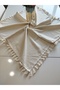 100% Cotton Natural Linen Fabric with Tassels - 3