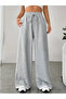 Women's Gray Baggy Loose Fit Flexible Comfortable Fabric Sweatpants Shah Modahgd - 3