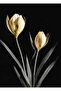 Hari̇kabi̇rev | Black-Yellow Flowery Combination Set | Framed Glass Table 3 Pieces Vertical - 3