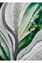 Hari̇kabi̇rev | Green-White-Gray Leaves Combination Ii | Framed Glass Table 3 Pieces Vertical - 3