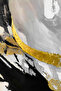 Hari̇kabi̇rev | Gray-Gold-Black Abstract Flower Combination Ii | Framed Glass Table 3 Pieces Vertical - 4