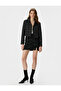 Mini Tweed Skirt High Waist Slit Detail - 2