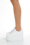 Women's Wedge Heel 9cm Comfortable White High Heel Sneakers - 5