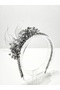 BRIDE-AFTER PARTY WOMEN'S CROWN WITH BIRD FEATHER AND GLASS BEADS
