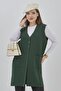 Women's Long Seasonal Knitwear Lycra Flexible Pocket Buttoned Vest - 6
