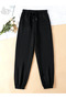 Black Unisex Jogger Sweatpants with Elastic Legs Şah Modaffdşş