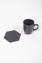 Anthracite Hexagonal Leather Coaster