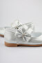 Girl's Silver Stone Velcro Bow Ballerina Ballet - 2