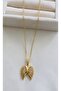 Steel Zircon Stone Angel Wing Necklace