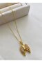 Steel Zircon Stone Angel Wing Necklace - 2