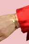 Double Thin Italian Chain and Heart Detailed Steel Bracelet Gold Color - 3