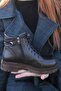 (Astara) Genuine Leather Brown Orthopedic Ankle Boots with Adjustable Lacing Detail Inside - 4