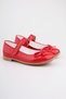 Girl's Red Patent Leather Bow Ballerina Shoes - 5