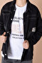 Boy's Black Embroidered Pocket Crew Neck T-Shirt Jean Shirt 20097 - 6