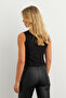 Women's Black Button Detailed Blouse Rlo145 - 6