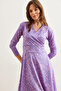 Women's Purple Powder Double Breasted Knitted Dress Elb- 19000962 - 7