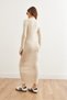 Women's Stone Crew Neck Ribbed Maxi Knitwear Dress Elb- 19002328 - 7