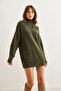 Women's Khaki Turtleneck Soft Textured Beard Knitwear Tunic Tnk- 19000098 - 5