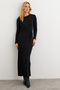 Women's Black Double Breasted Maxi Dress Mtf31 - 6