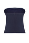 Koyu Lacivert Straplez Fitted Drapeli Dokuma  Dokuma Bluz TWOSS24BZ00348 - 8