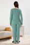 Soft Ribbed Mint Knitted Pajamas Set - Brushed, Cardigan Tbbaw25Ai00089 - 5