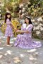Collared Pink Pastel Floral Balloon Sleeve Flared Mother-Daughter Set (Sold Individually) - 3