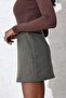 Women's Premium Quality Khaki Stamp Mini Skirt - 5