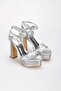 Women's Platform Heeled Evening Dress Shoes and Bag Set - 7