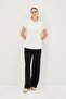 Gold Chain Detailed Crew Neck Regular Knitted T-Shirt - 4