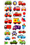 Cute Cars Named Embossed Stickers (Xhc067) 18X9 cm