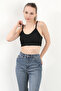 Women's Strappy Ribbed Fleto Slim Fit Bustier Black - 9027 - 2
