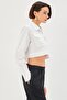 Cotton White Pocket Detailed Crop Regular Shirt - 3