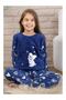 Girl's Teddy Bear Figured Plush Fleece Pajama Set