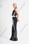 Women's Black Color Stripe Detailed Halter Collar Design Vest - 4