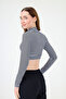 Turtleneck Striped Crop Body White Black - 4